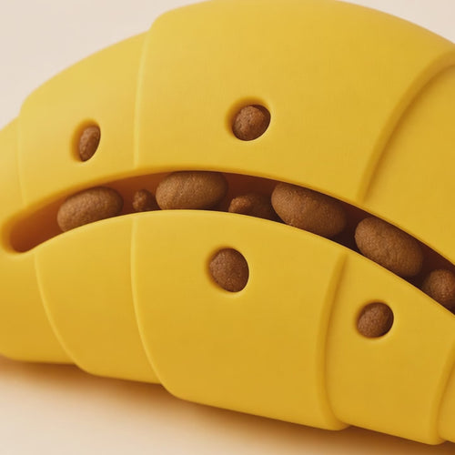 Croissant Treat Toy demo — stuff treats and sniff