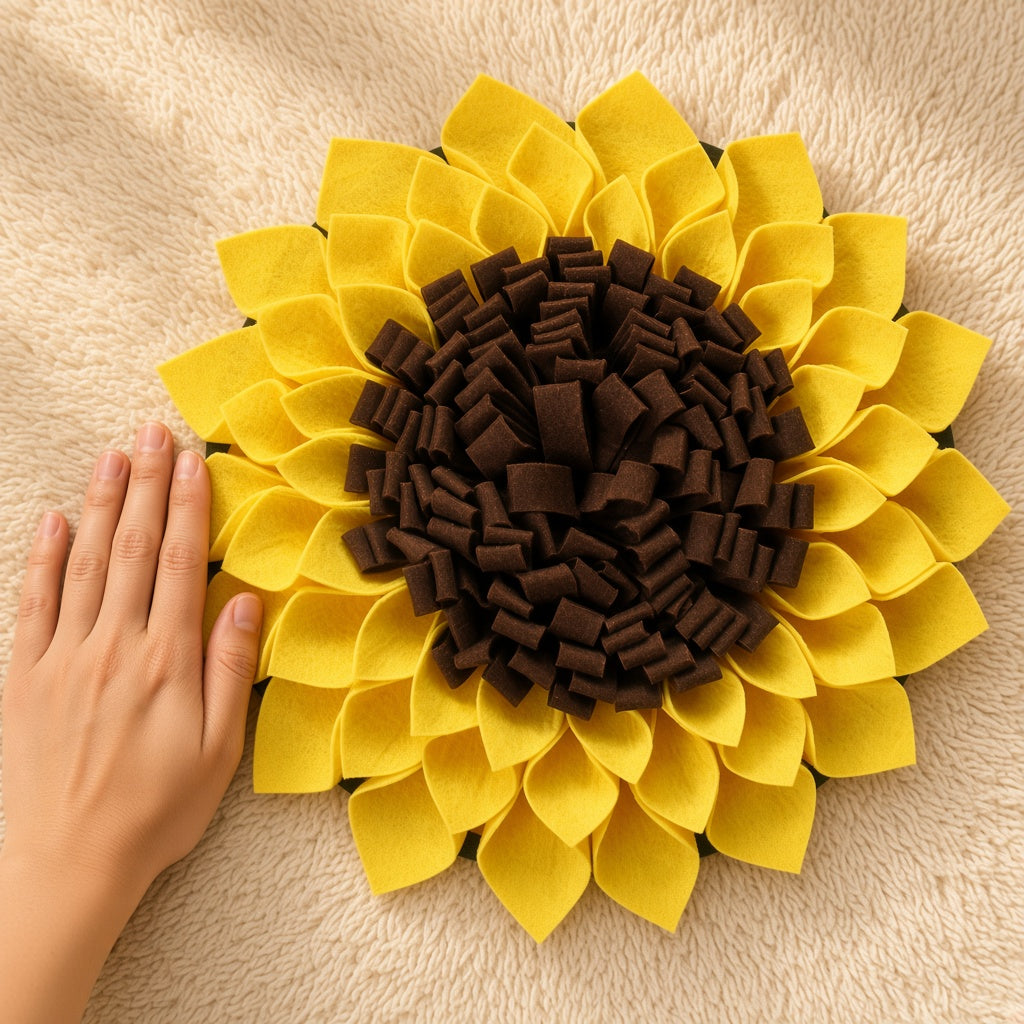Hand size reference for Sunny Sniff Mat